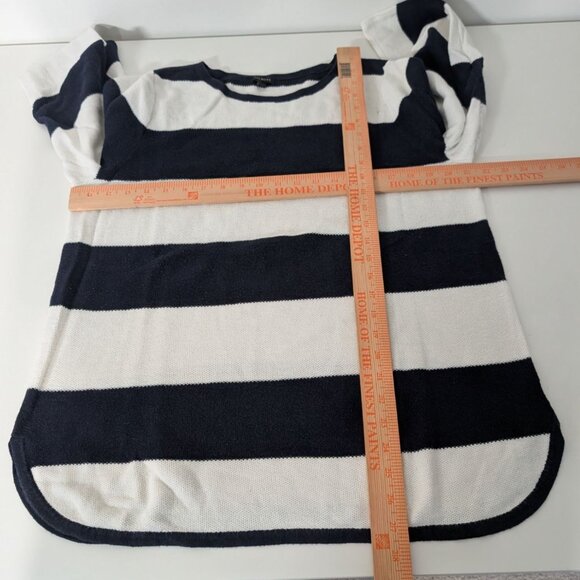 Talbots Stripe Sweater Womens Size XL Navy Blue White Knit Nautical Long Sleeve - Picture 7 of 9